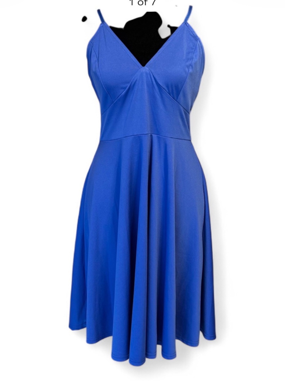 Meaneor Blue V-Neck A-Line Summer Dress M, With Adjustable Straps.
